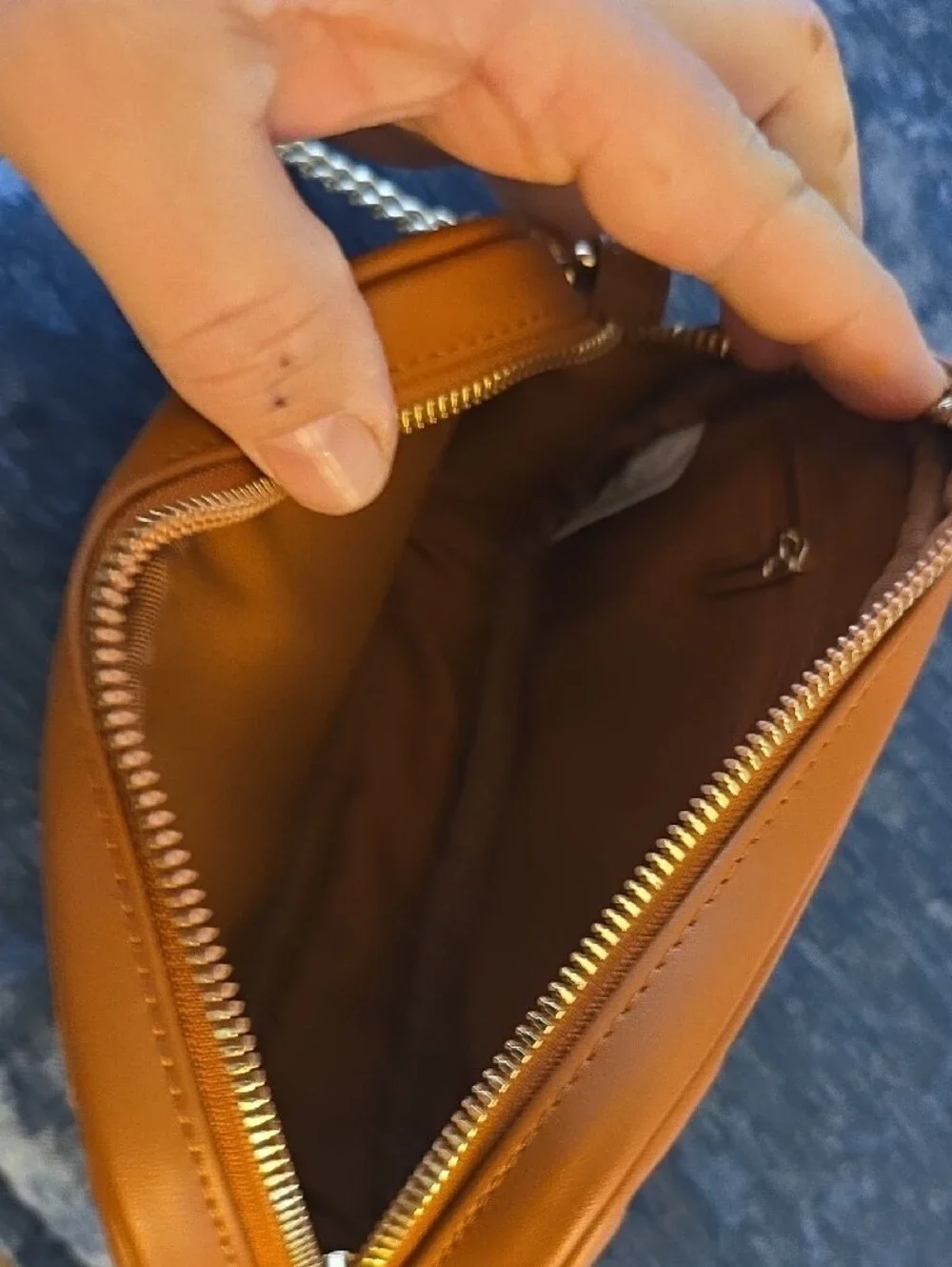 Keen Brown Quilted Shoulder Bag with Gold Studs